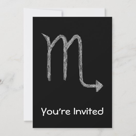 Scorpio. Zodiac Astrology Sign. Zwart. Kaart (Voorkant)