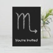 Scorpio. Zodiac Astrology Sign. Zwart. Kaart (Staand voorkant)