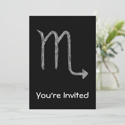 Scorpio. Zodiac Astrology Sign. Zwart. Kaart (Staand voorkant)