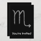 Scorpio. Zodiac Astrology Sign. Zwart. Kaart (Voorkant / Achterkant)