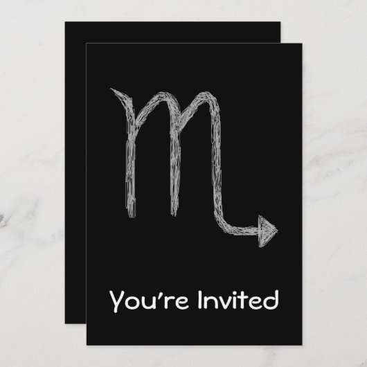 Scorpio. Zodiac Astrology Sign. Zwart. Kaart (Voorkant / Achterkant)