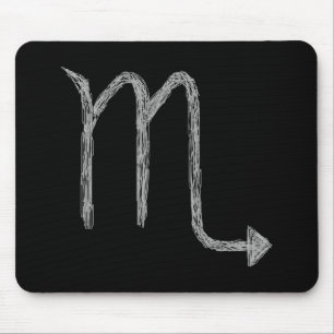 Scorpio. Zodiac Astrology Sign. Zwart. Muismat