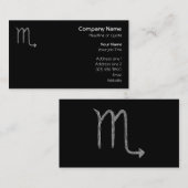 Scorpio. Zodiac Astrology Sign. Zwart. Visitekaartje (Voorkant / Achterkant)