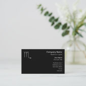 Scorpio. Zodiac Astrology Sign. Zwart. Visitekaartje (Staand voorkant)