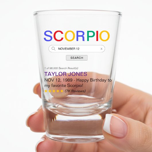Scorpio Zodiac Astrology Website Search Result Shot Glas