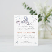 Scorpio Zodiac Birth Announcement Feestdagenkaart (Staand voorkant)