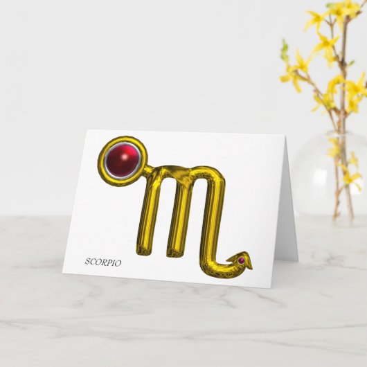 SCORPIO Zodiac Birthday Kaart (Gele Bloem)