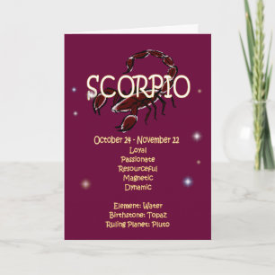 Scorpio Zodiac Birthday Kaart