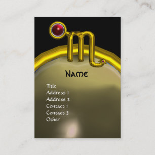 SCORPIO ZODIAC BIRTHDAY MONOGRAM Red Grenade Visitekaartje