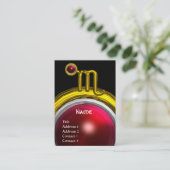 SCORPIO ZODIAC BIRTHDAY MONOGRAM Red Grenade Visitekaartje (Staand voorkant)