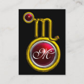 SCORPIO ZODIAC BIRTHDAY MONOGRAM Red Grenade Visitekaartje (Achterkant)