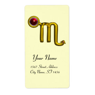 SCORPIO ZODIAC BIRTHDAY RED GRENADE ETIKET