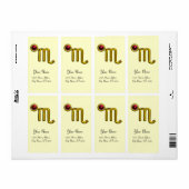 SCORPIO ZODIAC BIRTHDAY RED GRENADE ETIKET (Full Sheet)