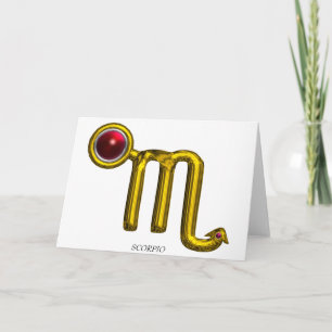 SCORPIO Zodiac Birthday Red Grenade Kaart