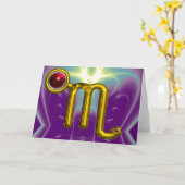 SCORPIO Zodiac Birthday Red Grenade Kaart (Gele Bloem)