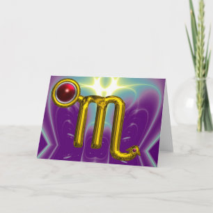 SCORPIO Zodiac Birthday Red Grenade Kaart