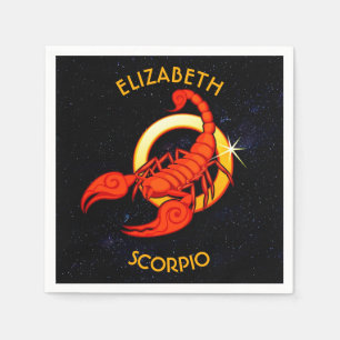Scorpio Zodiac Birthday-teken met uw aangepaste na Servetten