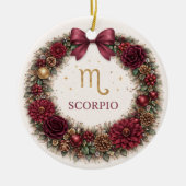 Scorpio Zodiac Christmas Ornament – Deep Winter Fl (Voorkant)