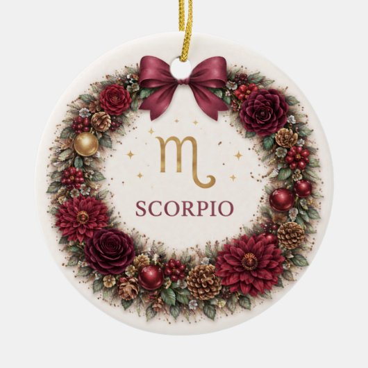 Scorpio Zodiac Christmas Ornament – Deep Winter Fl (Voorkant)
