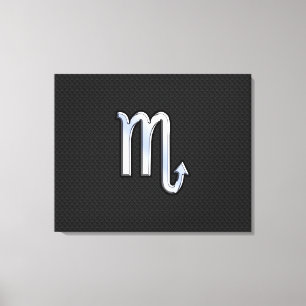 Scorpio Zodiac chrome als Sign black slang skin Canvas Afdruk