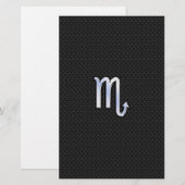 Scorpio Zodiac Chrome als symbool Zwarte slang Dec Briefpapier (Voorkant / Achterkant)