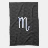 Scorpio Zodiac Chrome als symbool Zwarte slang Dec Theedoek (Verticaal)