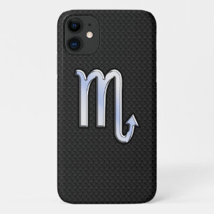 Scorpio Zodiac-chroom zoals op zwarte slangenhuid iPhone 11 Hoesje
