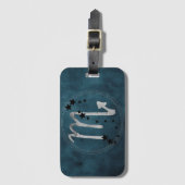 Scorpio zodiac constellatie zwart & zilver  bagagelabel (Voorkant (verticaal))