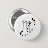 Scorpio zodiac constellatie zwart & zilver ronde button 5,7 cm (Voorkant /achterkant)