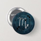 Scorpio zodiac constellatie zwart & zilver ronde button 5,7 cm (Voorkant /achterkant)
