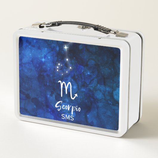 Scorpio Zodiac Constellation Blue Galaxy Monogram (Achterkant)