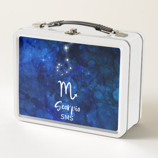 Scorpio Zodiac Constellation Blue Galaxy Monogram (Voorkant)