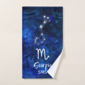 Scorpio Zodiac Constellation Blue Galaxy Monogram Bad Handdoek (Handdoek)