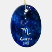 Scorpio Zodiac Constellation Blue Galaxy Monogram Keramisch Ornament (Achterkant)