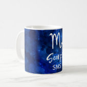 Scorpio Zodiac Constellation Blue Galaxy Monogram Koffiemok (Voorkant links)
