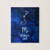 Scorpio Zodiac Constellation Blue Galaxy Monogram Legpuzzel (Verticaal)