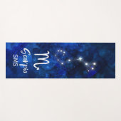 Scorpio Zodiac Constellation Blue Galaxy Monogram Yogamat (Voorkant (horizontaal))