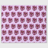 Scorpio Zodiac Coquette Hart Verjaardagstaart Cadeaupapier (Vlak)