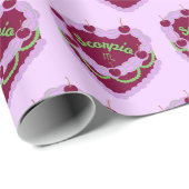 Scorpio Zodiac Coquette Hart Verjaardagstaart Cadeaupapier (Rol Hoek)
