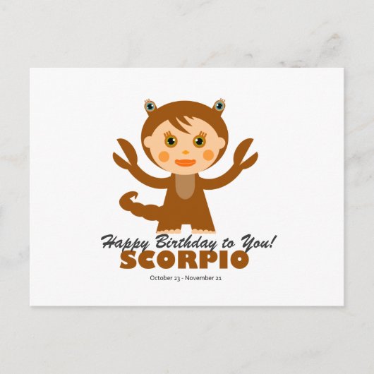 Scorpio Zodiac for Kids Briefkaart (Voorkant)