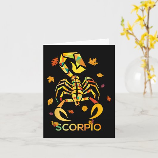 Scorpio Zodiac Herfst Scorpion Birthday Kaart (Gele Bloem)