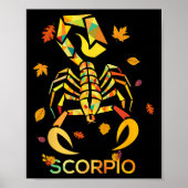 Scorpio Zodiac Herfst Scorpion Birthday Poster (Voorkant)