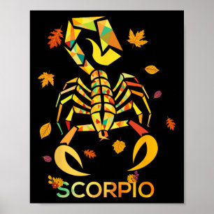 Scorpio Zodiac Herfst Scorpion Birthday Poster