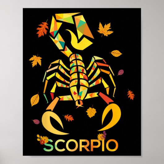 Scorpio Zodiac Herfst Scorpion Birthday Poster (Voorkant)