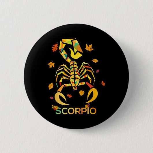 Scorpio Zodiac Herfst Scorpion Birthday Ronde Button 5,7 Cm (Voorkant)