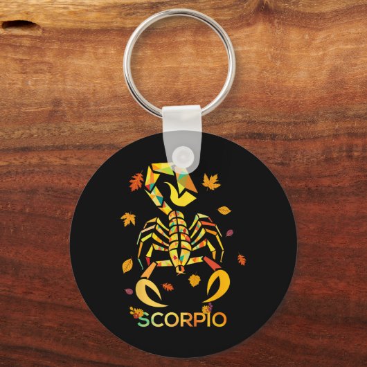 Scorpio Zodiac Herfst Scorpion Birthday Sleutelhanger (Voorkant)