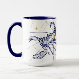 Scorpio Zodiac Navy Blue & Gold Birth Mok