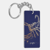 Scorpio Zodiac Navy Blue & Gold Sleutelhanger Desi (Voorkant Links)