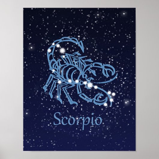 Scorpio Zodiac Sign and Constellation Poster (Voorkant)