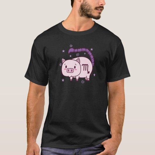 Scorpio Zodiac Sign as a Piggy T-shirt (Voorkant)
